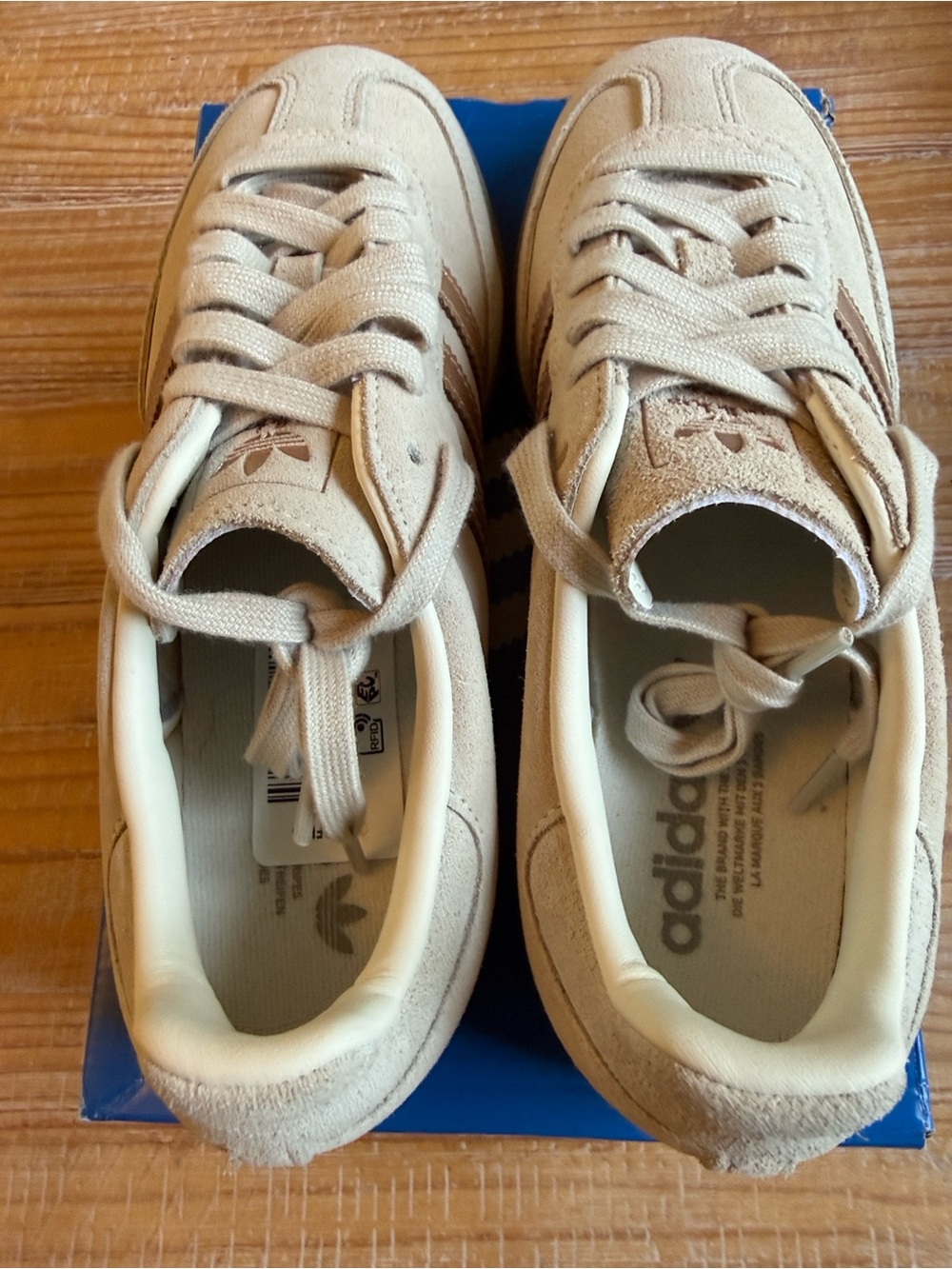 adidas Originals Samba Beige and Brown Suede Sneakers - Picture 4 of 9